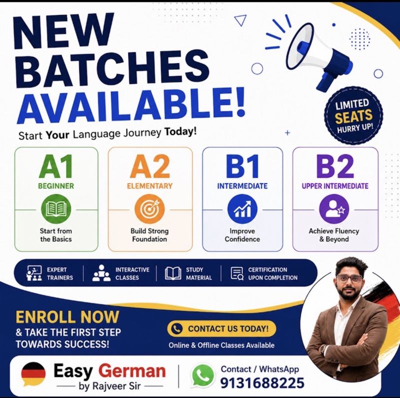 New batches available for A1, A2, B1 and B2